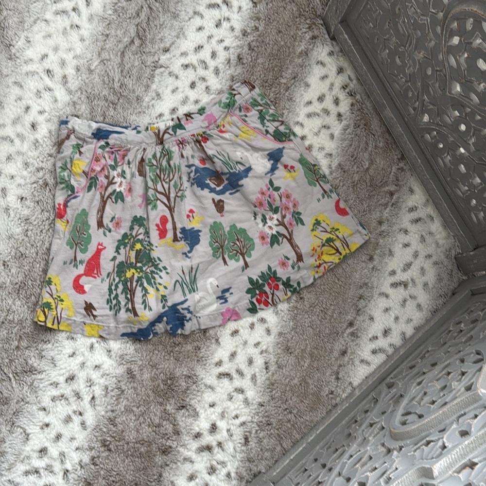 Mini Boden forest animals skirt girls size 6 boho floral pastel girlhoodcore